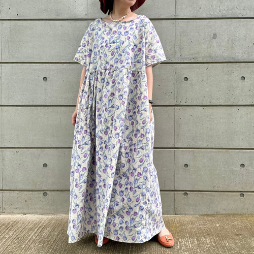 □特別価格□『華やぐ夏。涼し気ボタニカルフラワーワンピース』スケア