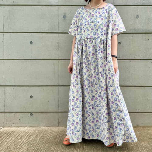 □特別価格□『華やぐ夏。涼し気ボタニカルフラワーワンピース』スケア
