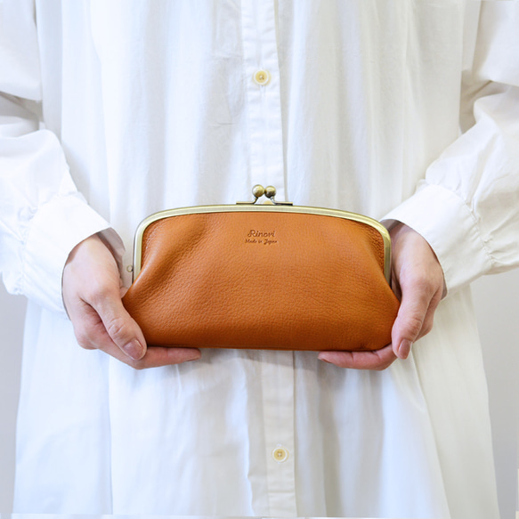 内側もがま口> がま口長財布【キャメル】 長財布 Rinori 通販 17966683