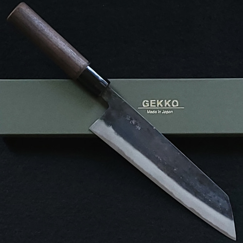 白紙2号 黒打 文化(万能)包丁 195㎜ #1518 焼栗柄 月光作 包丁 白紙2号 黒打 文化(万能)包丁 195㎜ #1518 焼栗柄 月光作 包丁