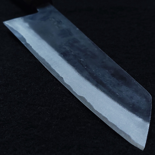 白紙2号 黒打 文化（万能）包丁 195㎜ #1518 焼栗柄 月光作 包丁