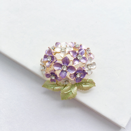 紫陽花 帯留め ブローチ 紫 着物 帯飾り 帯締め プレゼント 浴衣