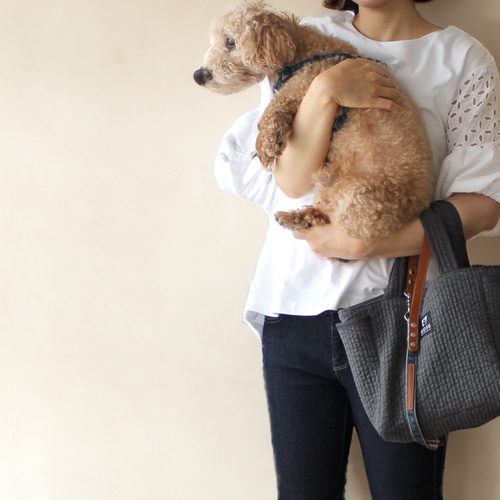 犬のお散歩バッグ サイドポケット トートバッグ ヌビバッグ
