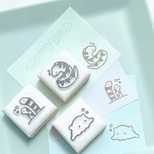 海の生き物はんこ(全14種)【名入れ可能】単品 はんこ・スタンプ