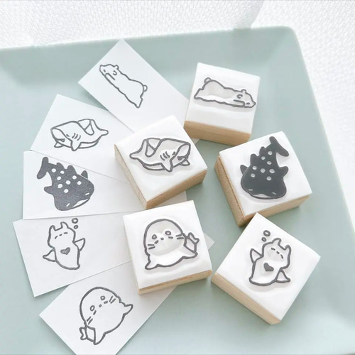 海の生き物はんこ(全14種)【名入れ可能】単品 はんこ・スタンプ