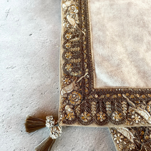 インド製ゴールド刺繍りぼん タロットクロス その他インテリア