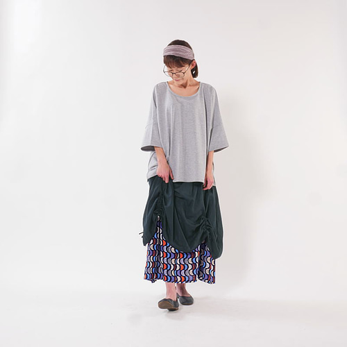 Newカラー＊裾クシュクシュ＊変形ギャザーアレンジ＊レトロ
