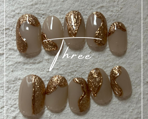 質感ゴールドネイル ネイルチップ（つけ爪） THREE 通販 17967240
