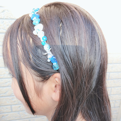海レジンのカチューシャ☆世界に1つのヘアアクセサリー