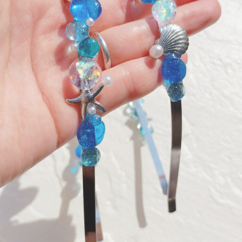 海レジンのカチューシャ☆世界に1つのヘアアクセサリー