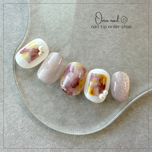 ネイルチップオーダー】ニュアンスマグネットネイル〜ショートネイル  