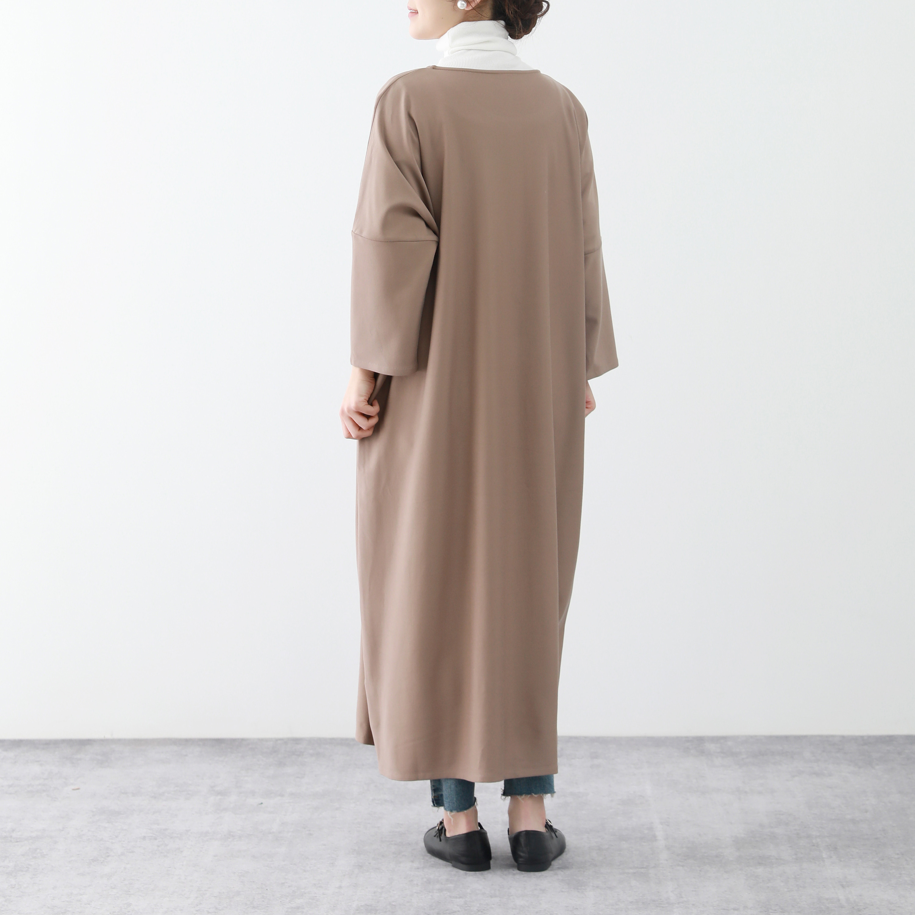 裾上げ無料♪サイズオーダー可♪全18色　コットン　ストレッチ ゆったり　ロングワンピース