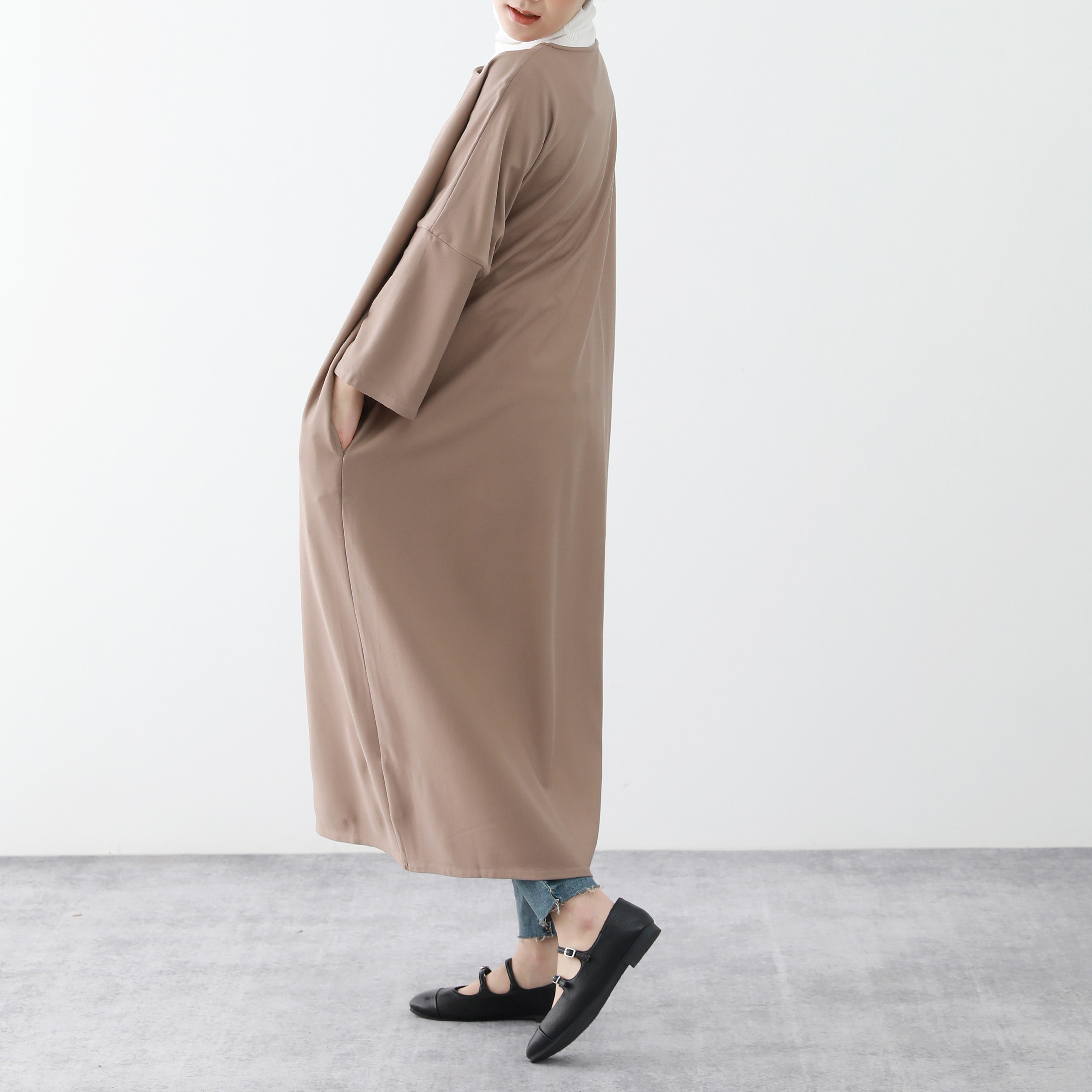 裾上げ無料♪サイズオーダー可♪全18色　コットン　ストレッチ ゆったり　ロングワンピース