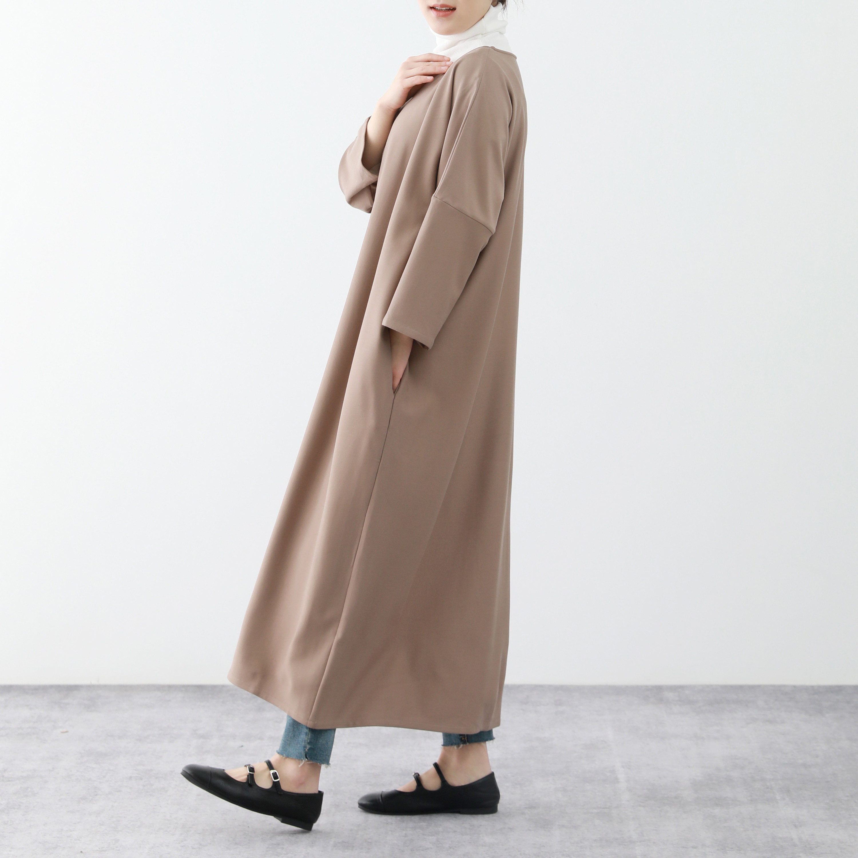 裾上げ無料♪サイズオーダー可♪全18色　コットン　ストレッチ ゆったり　ロングワンピース