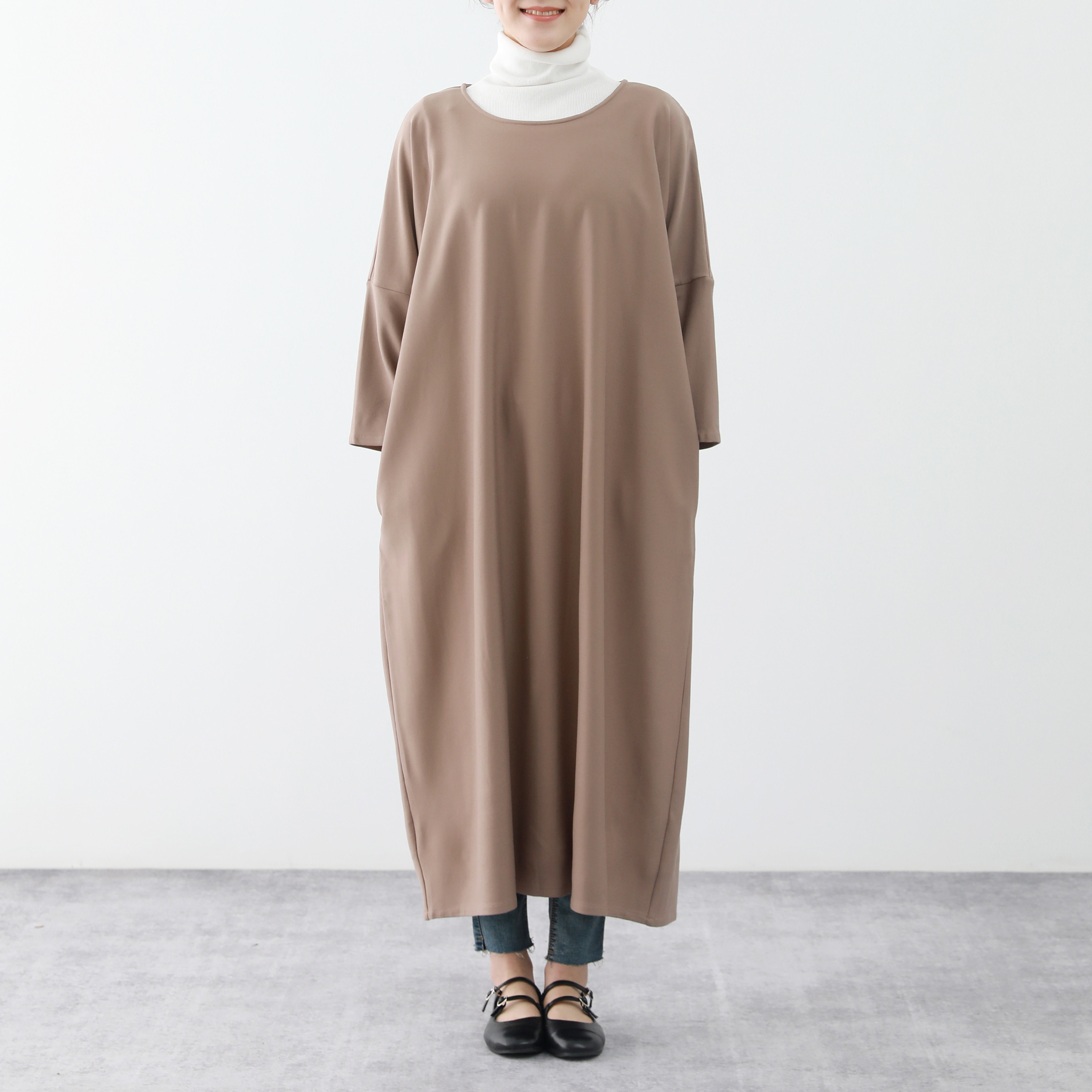 裾上げ無料♪サイズオーダー可♪全18色　コットン　ストレッチ ゆったり　ロングワンピース