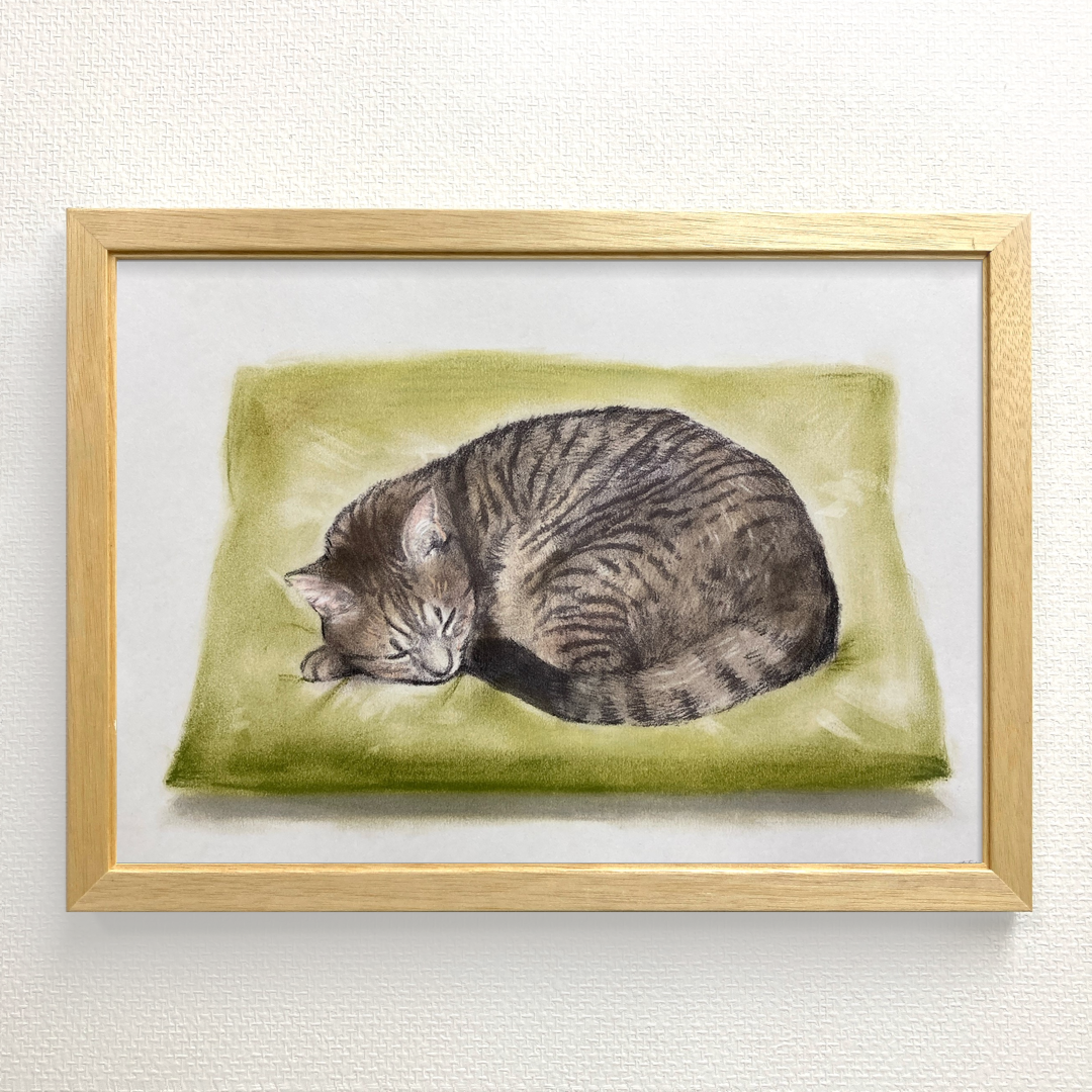 まるまるネコ油絵