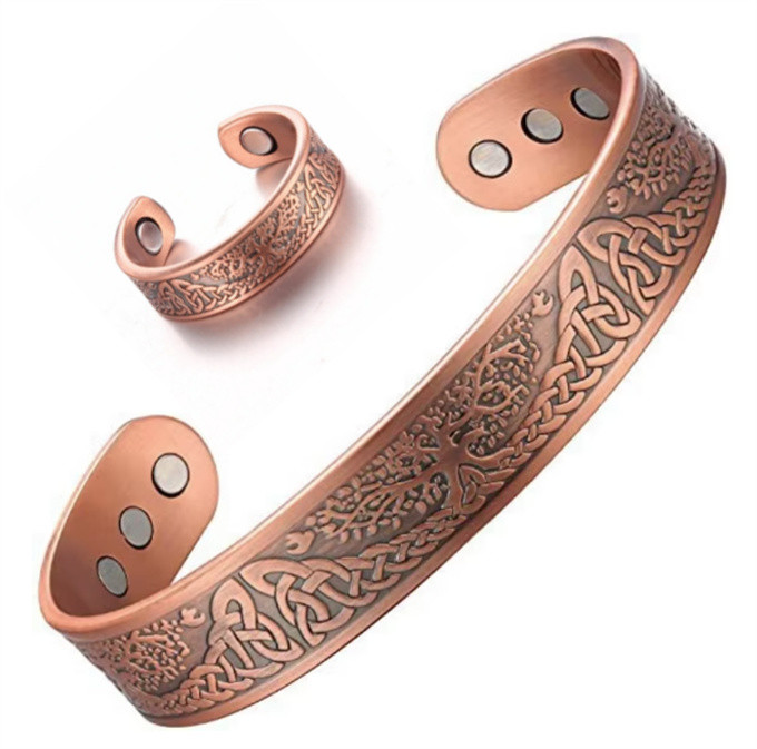 銅ブレスレット エネルギー 磁気 ストレス解消 痩身ブレスレット バングル 健康 効果 アクセサリー  SSP123