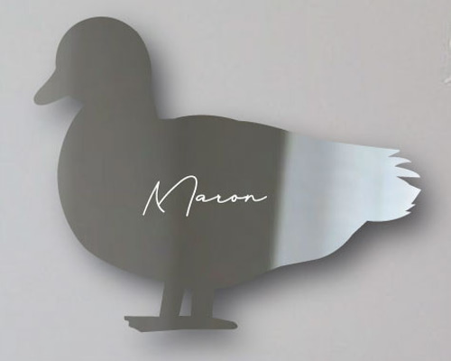 コールダックアヒル_ペットシルエットシェイプミラー鏡_鳥グッズ