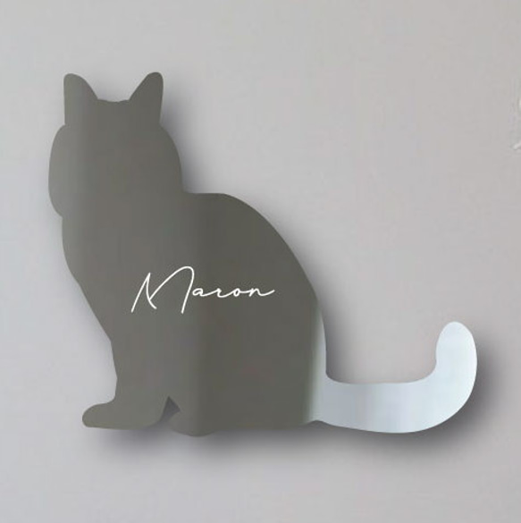 ターキッシュバン_オリジナルペットシルエットシェイプミラー鏡_猫