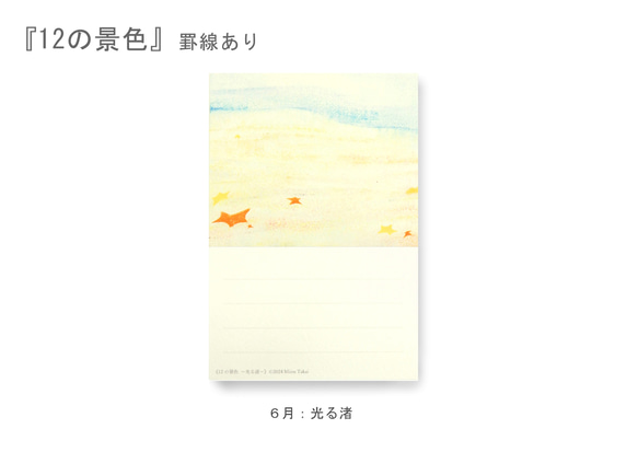 罫線つきポストカード12枚セット＊季節のご挨拶に＊『12の景色』シリーズ2024 11枚目の画像