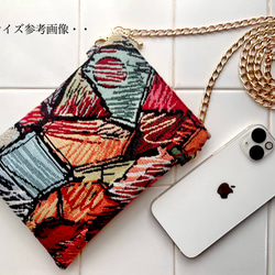 再販♡作品追加♪《柄が選べる♪》チャーミングわんこのゴブラン生地ポシェット スマホポーチ スマホポシェット 犬柄dog 6枚目の画像