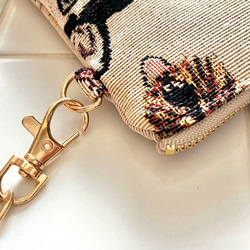 再販♡作品追加♪《柄が選べる♪》チャーミングわんこのゴブラン生地ポシェット スマホポーチ スマホポシェット 犬柄dog 4枚目の画像