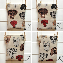 再販♡作品追加♪《柄が選べる♪》チャーミングわんこのゴブラン生地ポシェット スマホポーチ スマホポシェット 犬柄dog 11枚目の画像