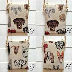 再販♡作品追加♪《柄が選べる♪》チャーミングわんこのゴブラン生地ポシェット スマホポーチ スマホポシェット 犬柄dog 10枚目の画像