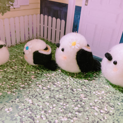 仲良しシマエナガ親子 羊毛フェルト いちごのしずく 通販