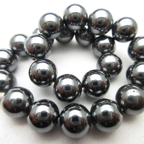 ヘマタイトブレスレット】/内周size(約16cm)/玉size(約8㎜)/1340t2