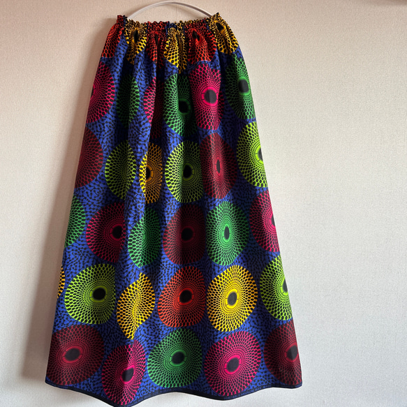 アフリカン ギャザースカート♪ アフリカンファブリック アフリカ生地  