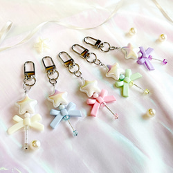 k_022-26 ビーズキーホルダー ストラップ 魔法少女モチーフ ステッキ