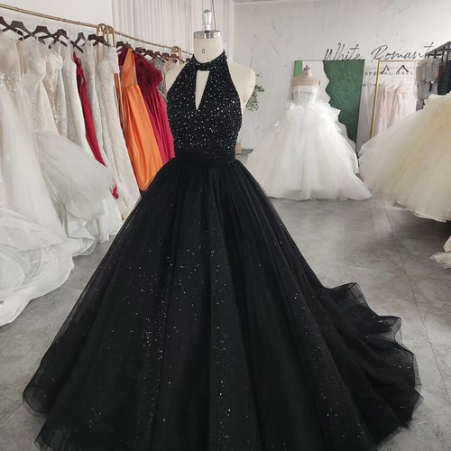 急いで、今が買い時です！グリッター パーティードレス ホルターネック  