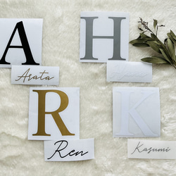 自分でデザインして完成させる！イニシャルお名前ステッカー＊名前シール 転写シール 耐水ステッカー 部活 スポーツ 推し活 2枚目の画像