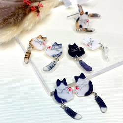 ニャンモナイト【しっぽが揺れる猫ピアス】 ピアス（スタッド・一粒