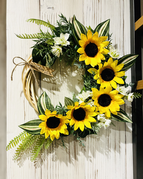ひまわりのリース アーティフィシャルフラワーリース フラワーリース  