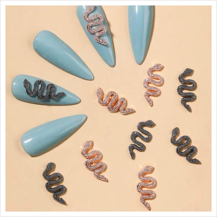 商品説明必読!!蛇 スネーク ネイルパーツ 5個 Amazon | ネイルパーツ 蛇 5個セット 3D立体 合金 蛇 ネイル