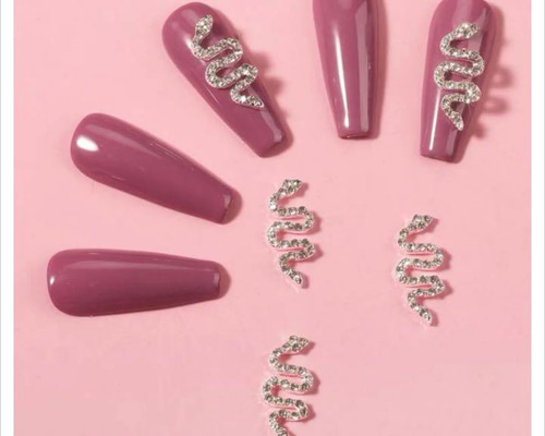 ネイルパーツ クロムハーツ蛇 蛍光ピンク 26個set ネイルパーツ