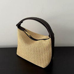 ⭐️新作⭐️一閑張りバッグ⭐️シックな大輪の花⭐️ かごバッグ 工芸  