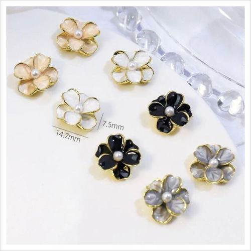 P235黒《2個》ブラック ネイルパーツ 花 フラワー 成人式 ギャル