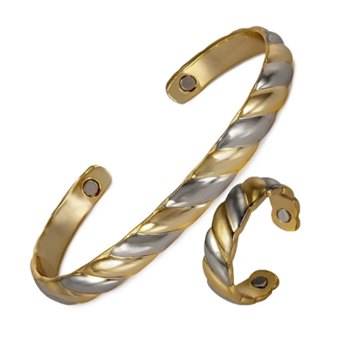 純銅磁気ブレスレット リング 指輪 バングル 健康 アクセサリー エネルギー  純銅製ジュエリー SSP089