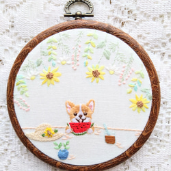 ありがとう価格 ♡アンティークキルト刺繍フレーム アニマルちゃん·͜· ♡ 刺繍枠なし]オーガンジーレース刺繍キット Lace Petals | 刺繍