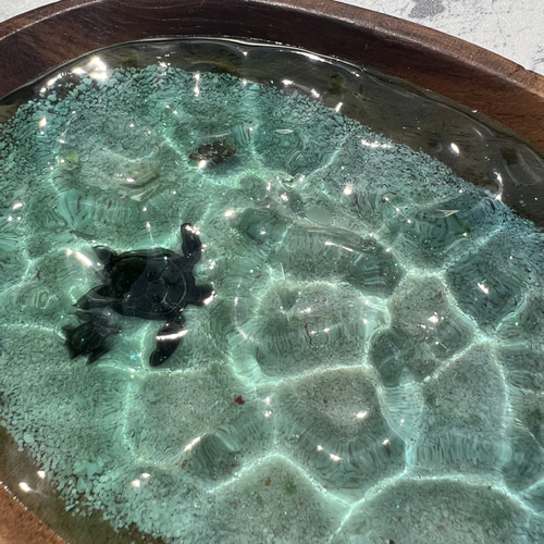 受注生産 アカシア 波紋トレー ビーチ 波打ち際 老眼鏡 レジンアート