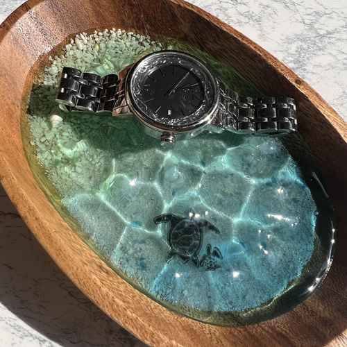 受注生産 アカシア 波紋トレー ビーチ 波打ち際 老眼鏡 レジン