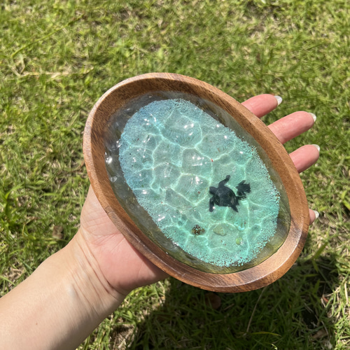 受注生産 アカシア 波紋トレー ビーチ 波打ち際 老眼鏡 レジンアート