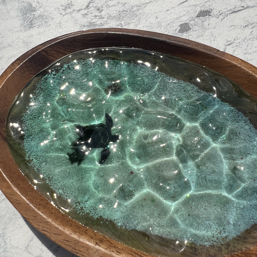 受注生産 アカシア 波紋トレー ビーチ 波打ち際 老眼鏡 レジンアート