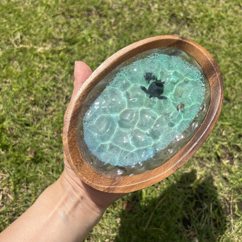 受注生産 アカシア 波紋トレー ビーチ 波打ち際 老眼鏡 レジンアート