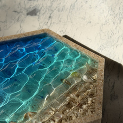 海の小皿 海辺 波紋　ビーチ　老眼鏡　レジンアート　敬老の日　父の日　沖縄　什器　アクセサリー　レジンアート 8枚目の画像