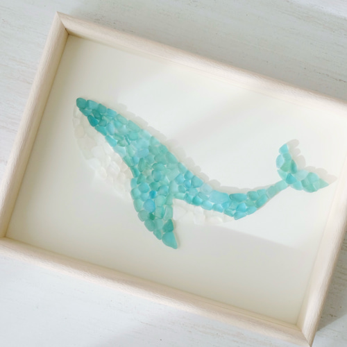 シーグラスアート＊クジラ＊月＊ シーグラスアート＊クジラ＊月