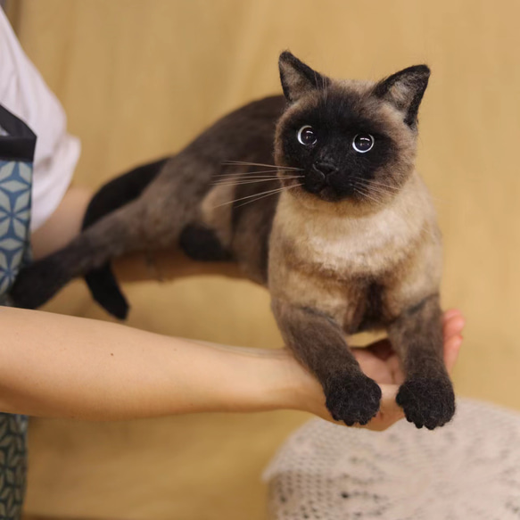 【オーダーメイドペット】羊毛フェルト、うちの子　猫ぬいぐるみ、フェルト猫、羊毛猫、肖像画、犬猫人形 プレゼントやギフトに 100% 模様